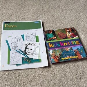 Kids Knitting and Faces Drawing Books
